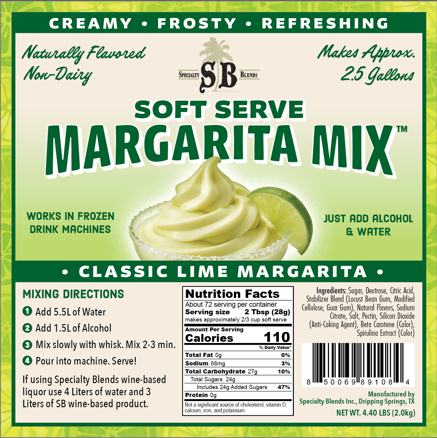 Margarita soft serve mix
