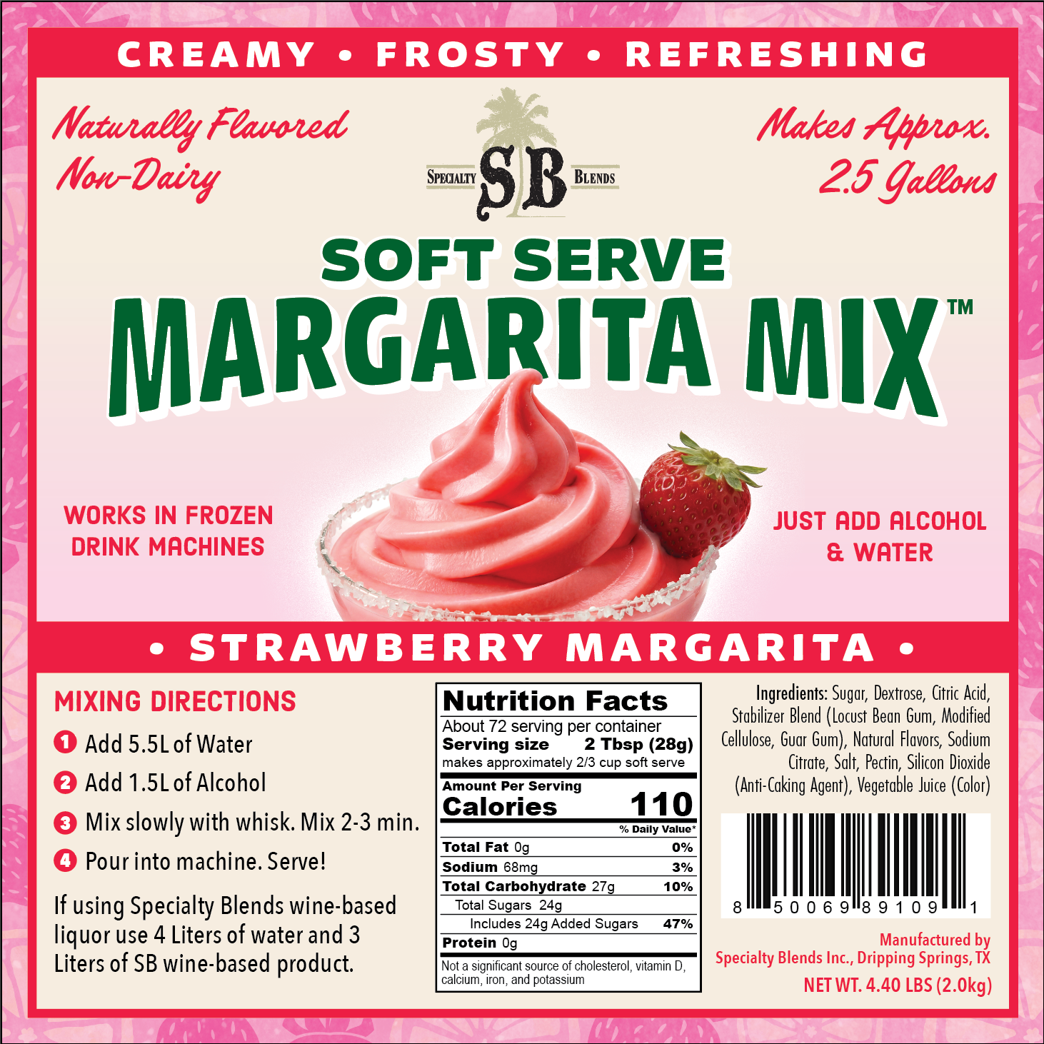 Strawberry soft serve margarita